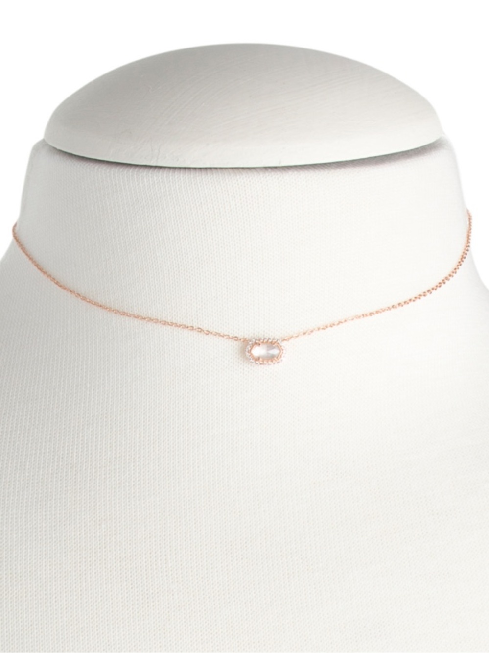 Kendra Scott Chelsea Necklace Mini Rosegold Ivory Mother of Pearl White CZ / NEW